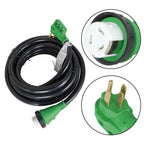 3-Prong Power Inlet Box with 50 Amp Locking RV Extension Cord (30 Feet)