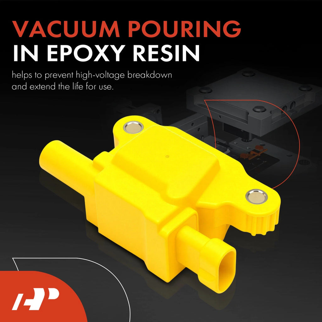 8x Yellow Ignition Coil for Chevy Silverado 1500, Tahoe, GMC, Cadillac