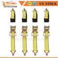 Set of 4 Ratchet Tie Down Straps for Car Trailer Hauler