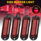 Set of 4 LED Oval Marker Lights for Truck Trailer (Clearance Indicator)