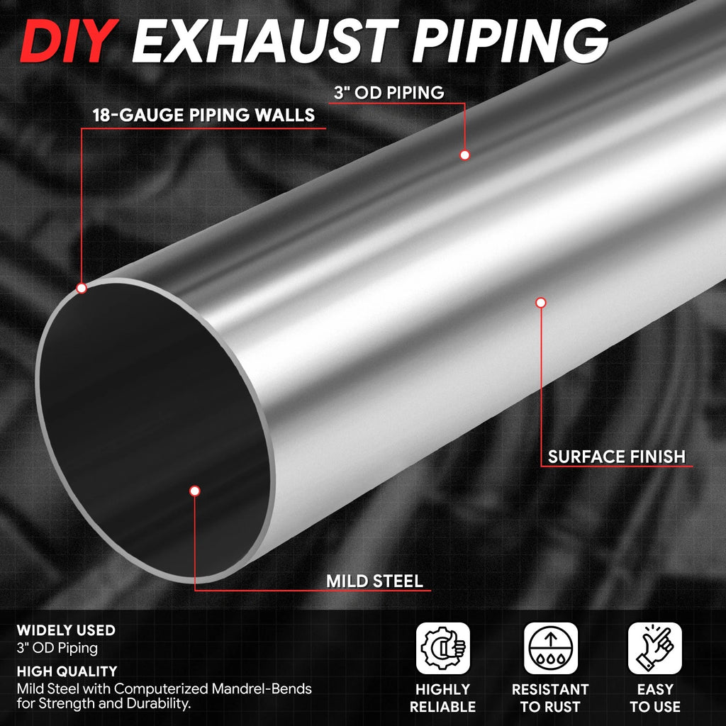 3" OD Mild Steel 45&180 Degree U-Bend Exhaust Pipe for Custom Applications