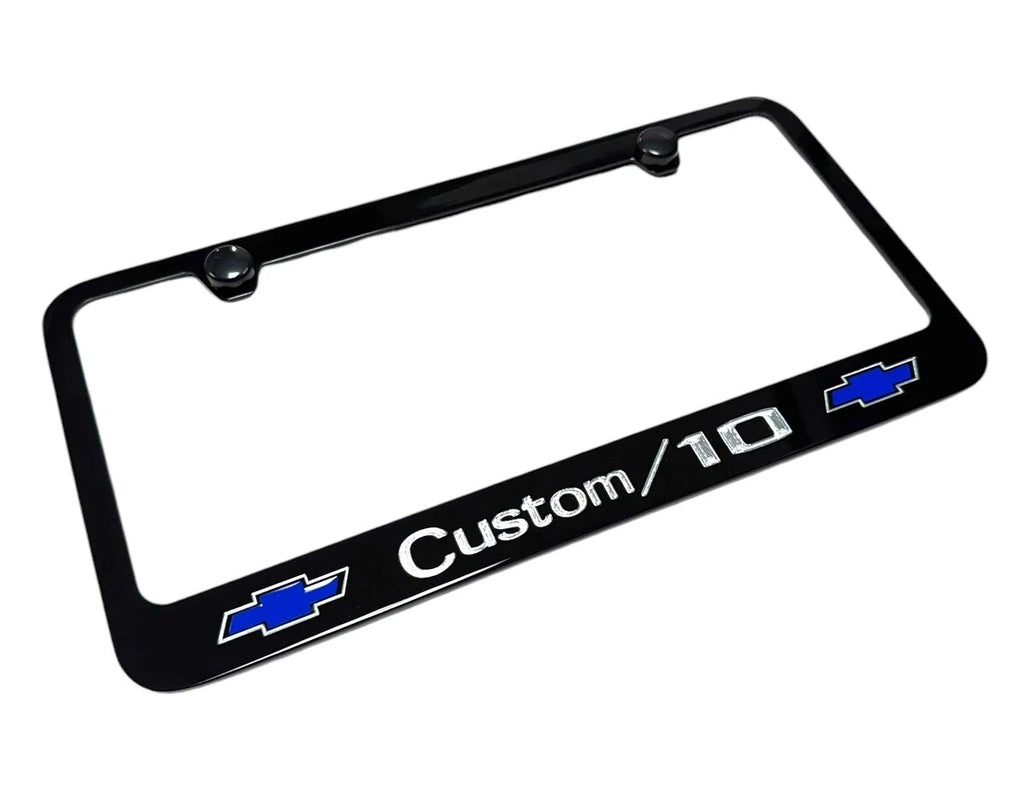 License Plate Frame Engraved Chevrolet Blue Bowtie Licensed for Chevy (2010–2025)