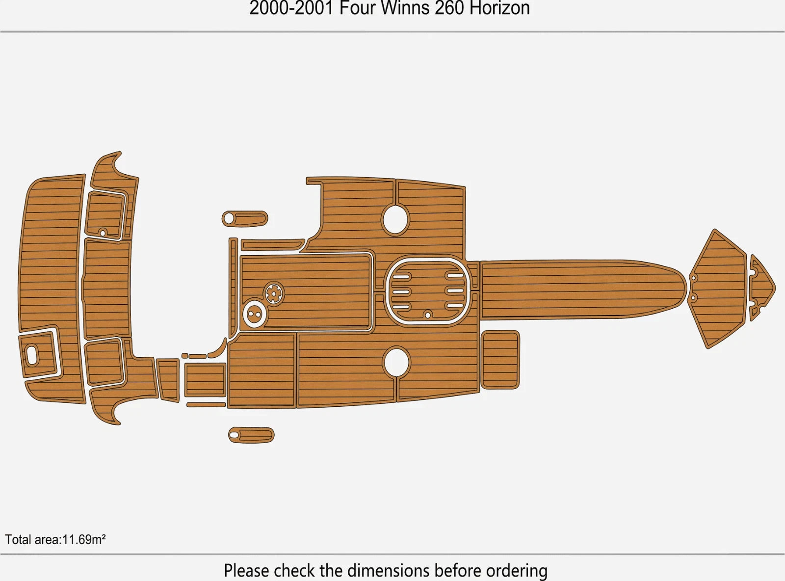 EVA Pads Flooring Mat for Four Winns 260 Horizon (2001)