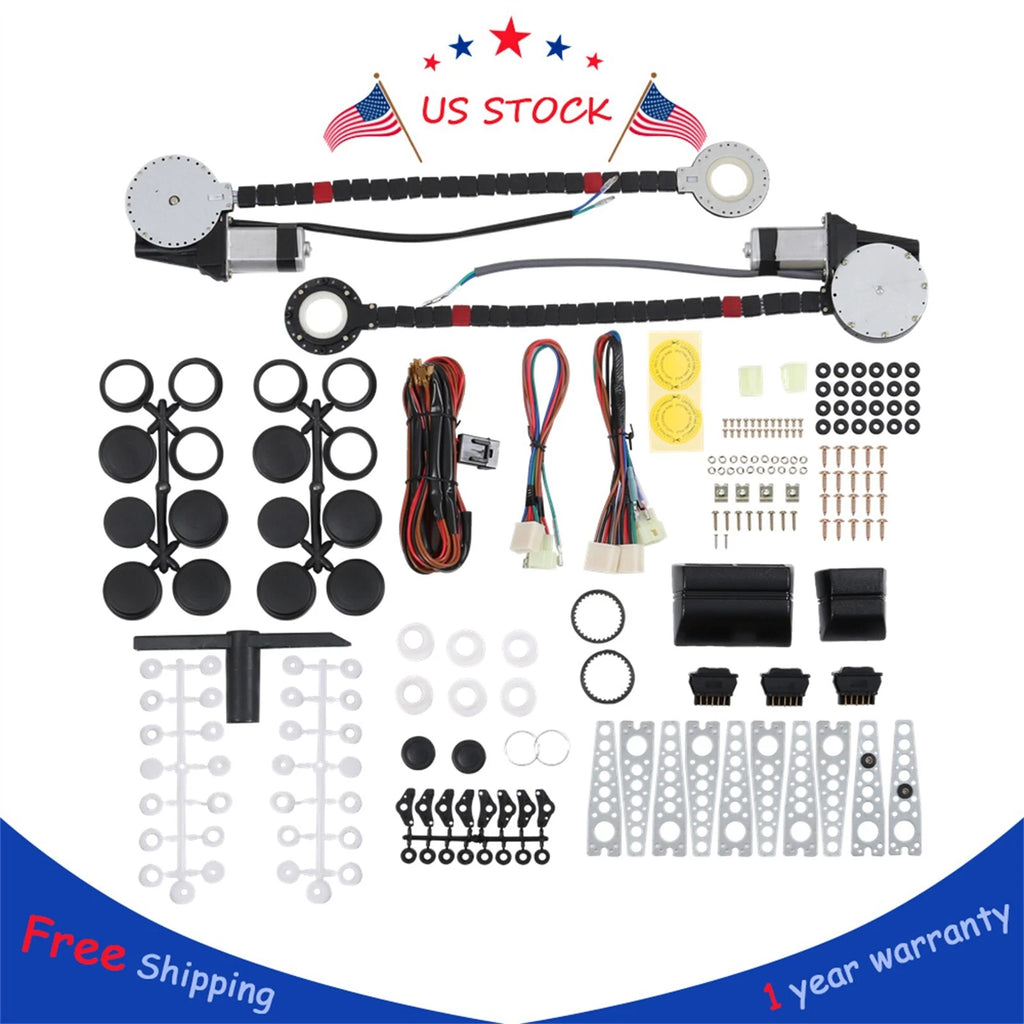 Electric Power Window Lift Regulator Kit for 2-Door Pickup SUV (Universal)