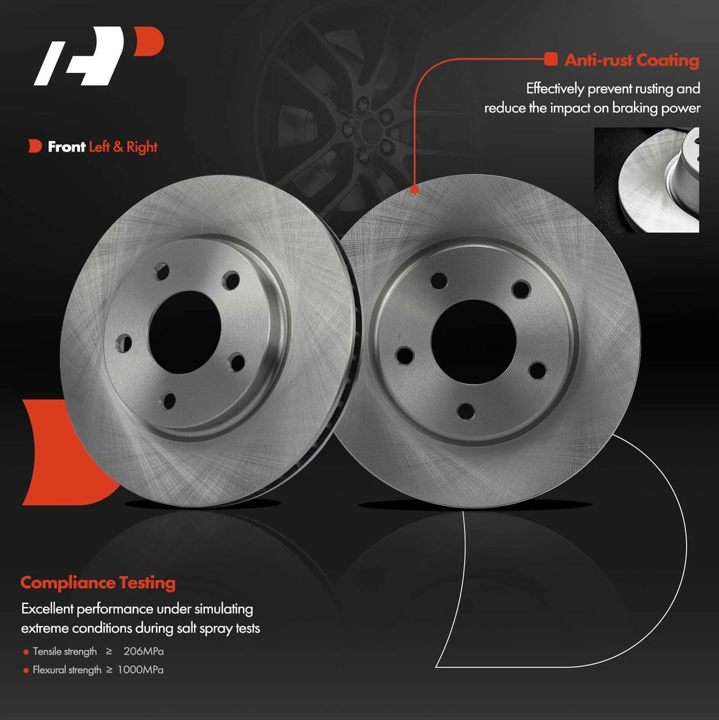 Front Disc Brake Rotors & Ceramic Pads for Mitsubishi Lancer (2008-2017)