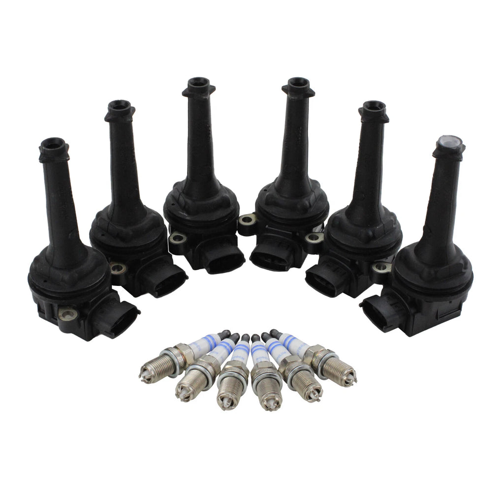 Set of 6 Ignition Coils & Platinum+4 Spark Plugs for BMW E46 E39, Toyota Camry, Jaguar XJ6