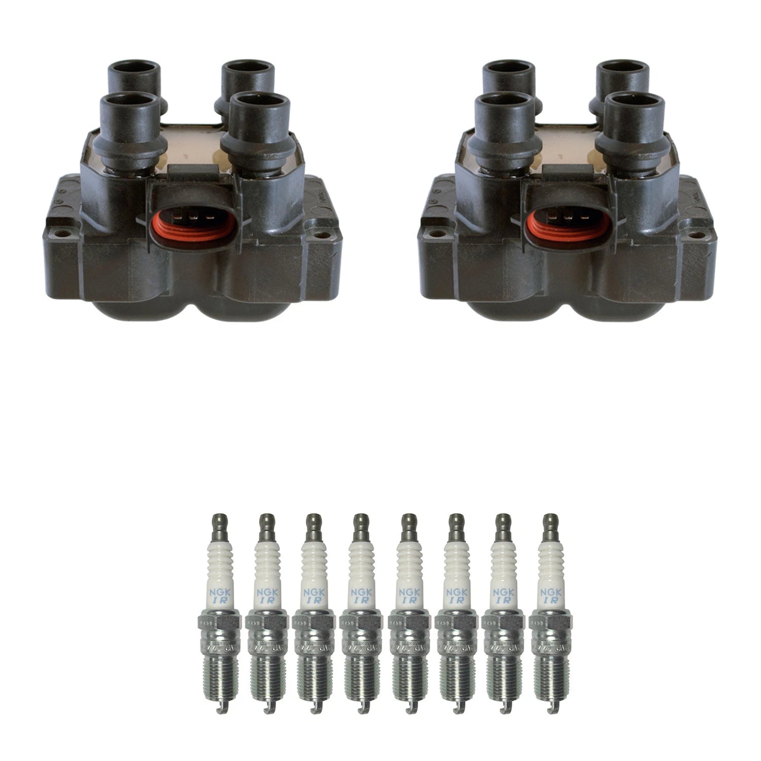 2 Ignition Coils & 8 NGK Iridium Spark Plugs for Ford F-150 F-250 Mustang