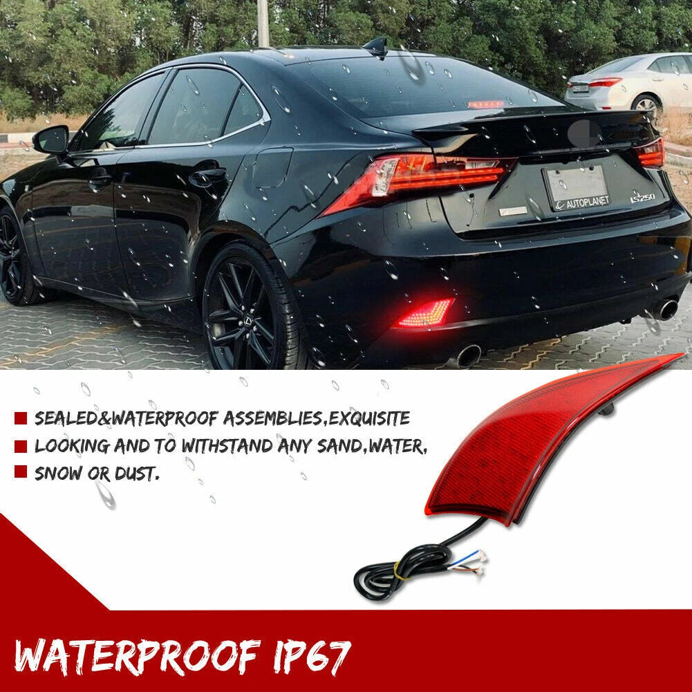Red Lens Rear Bumper Tail Brake Lights for Lexus IS-F (2014–2015)
