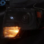 Set of 2 Black Projector Headlights for Ford F150 (2013–2014)