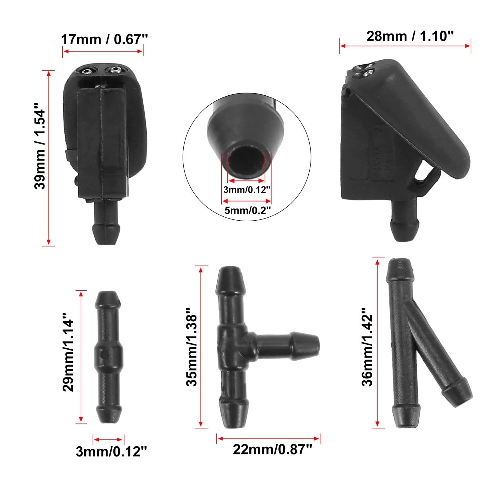 Washer Nozzles Kit 1442176 for Ford Fiesta (2001–2007)