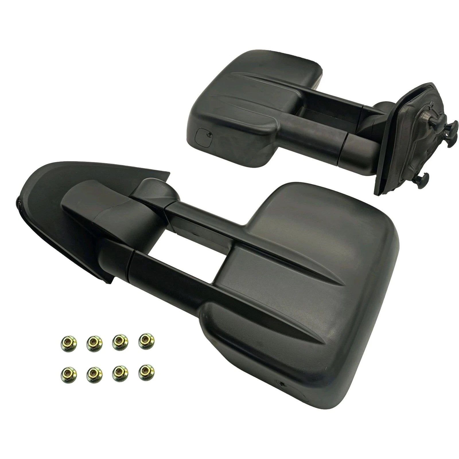 Pair Manual Towing Mirrors for Chevrolet Silverado Sierra 1500 2500 3500HD (2014–2023)