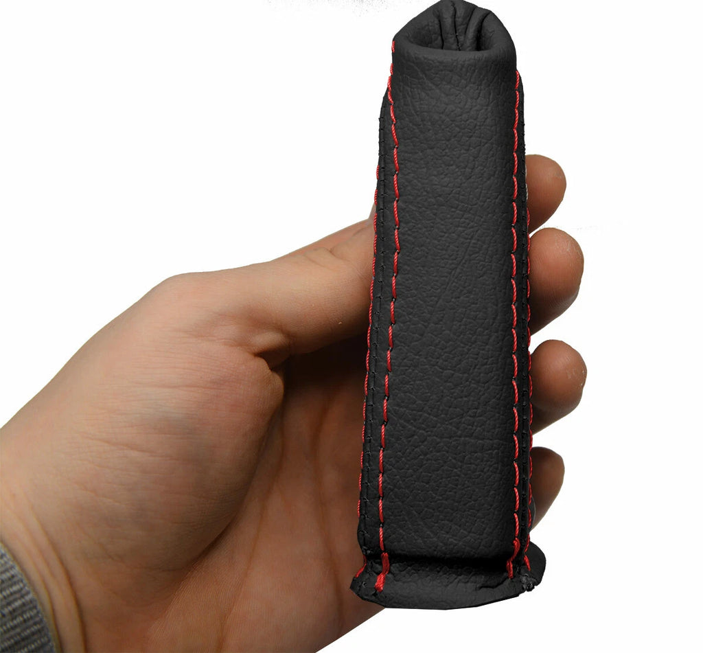 E Brake Boot Cover for BMW E60 (2004–2010) Black Red Stitch PVC Leather