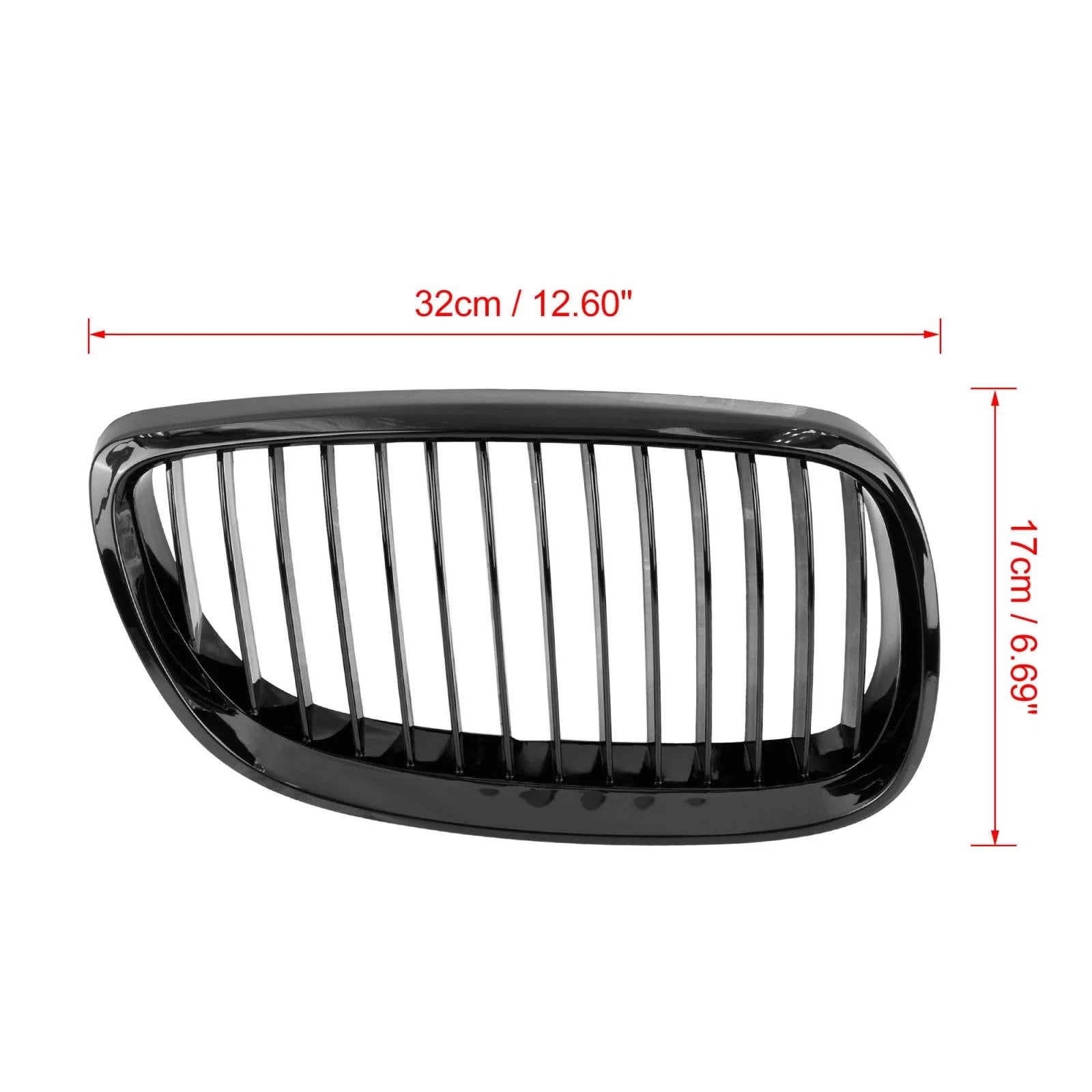 Pair Front Kidney Grille Gloss Black for BMW E92 (2007–2010)