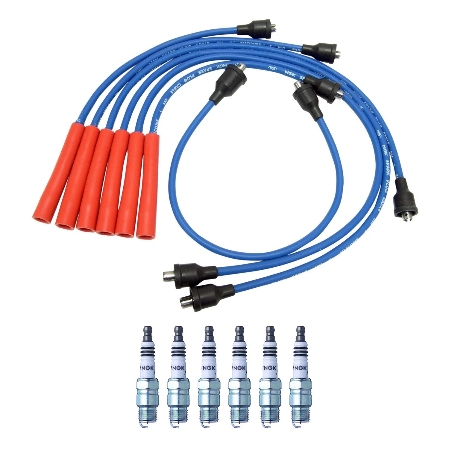 Set of 6 NGK Iridium IX Spark Plugs & Wire Set for C10 Camaro Impala K20 Malibu