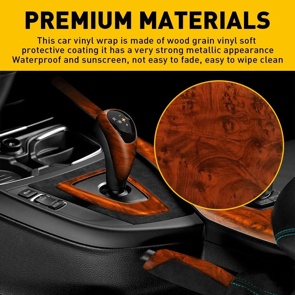 Wood Grain Vinyl Wrap for Car Interior