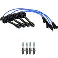 NGK Wire Set & Denso 4 Iridium Spark Plugs Kit for Corolla Prizm (1998–2002)