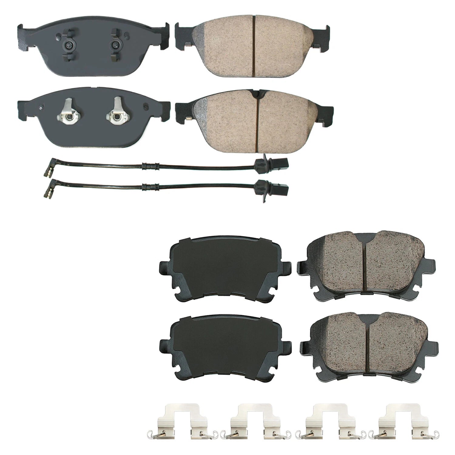 Akebono 2X Front Rear Ceramic Disc Brake Pad Kit for Audi Q5 SQ5 (2018–2023)