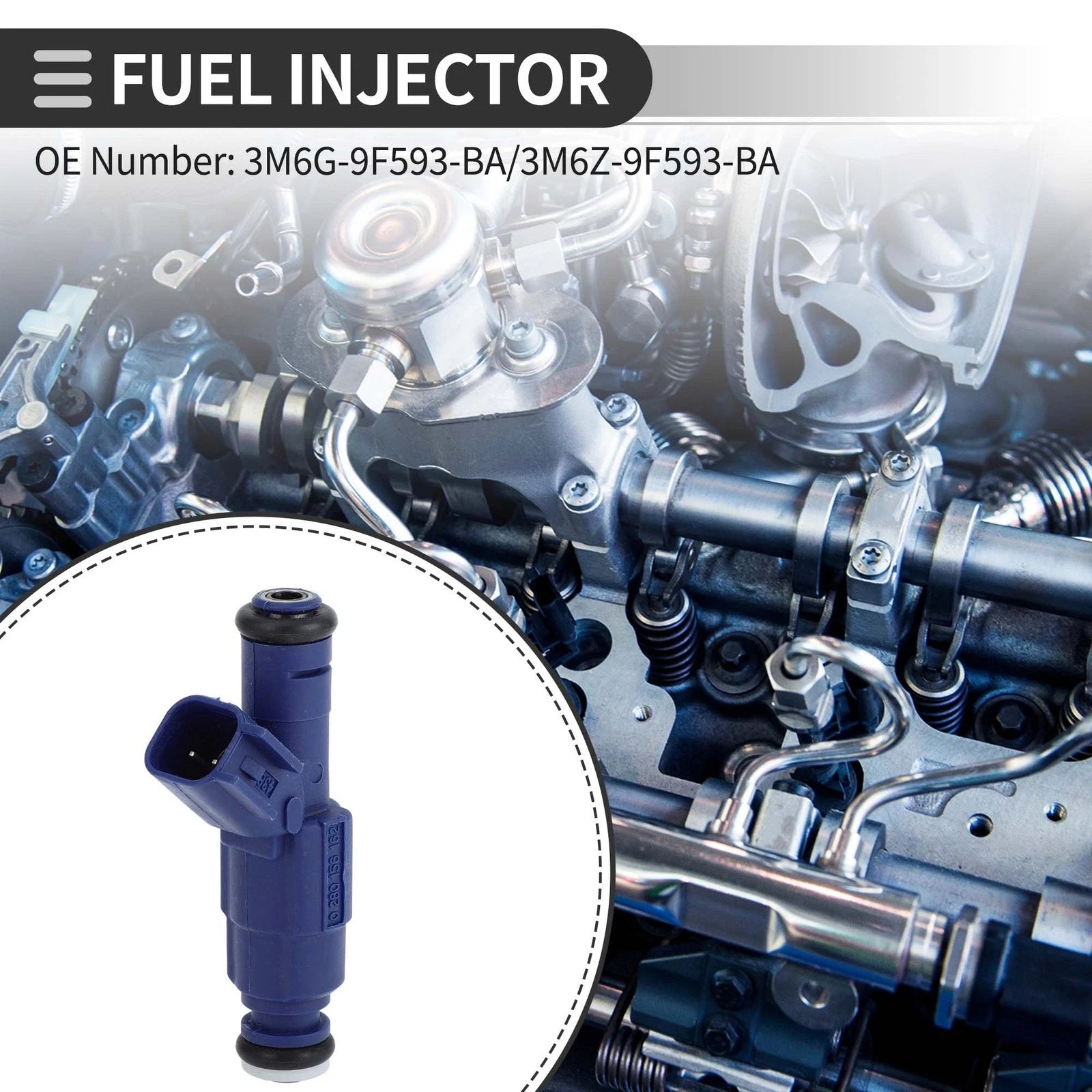 Fuel Injector No. 3M6G-9F593-BA for Ford Escape (2005–2008) 2.3L Blue