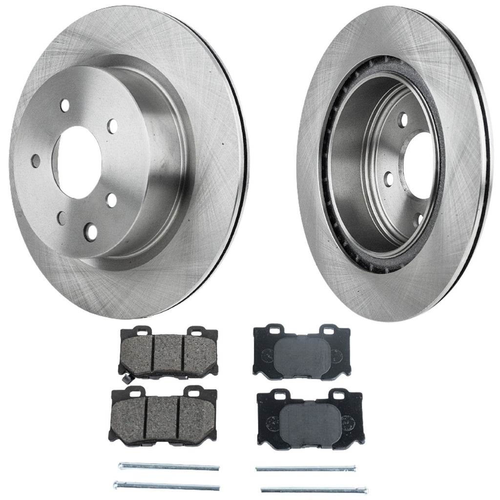 Rear Brake Disc Rotors and Pads Kit for Nissan 370Z, Infiniti G37 (2009–2013)