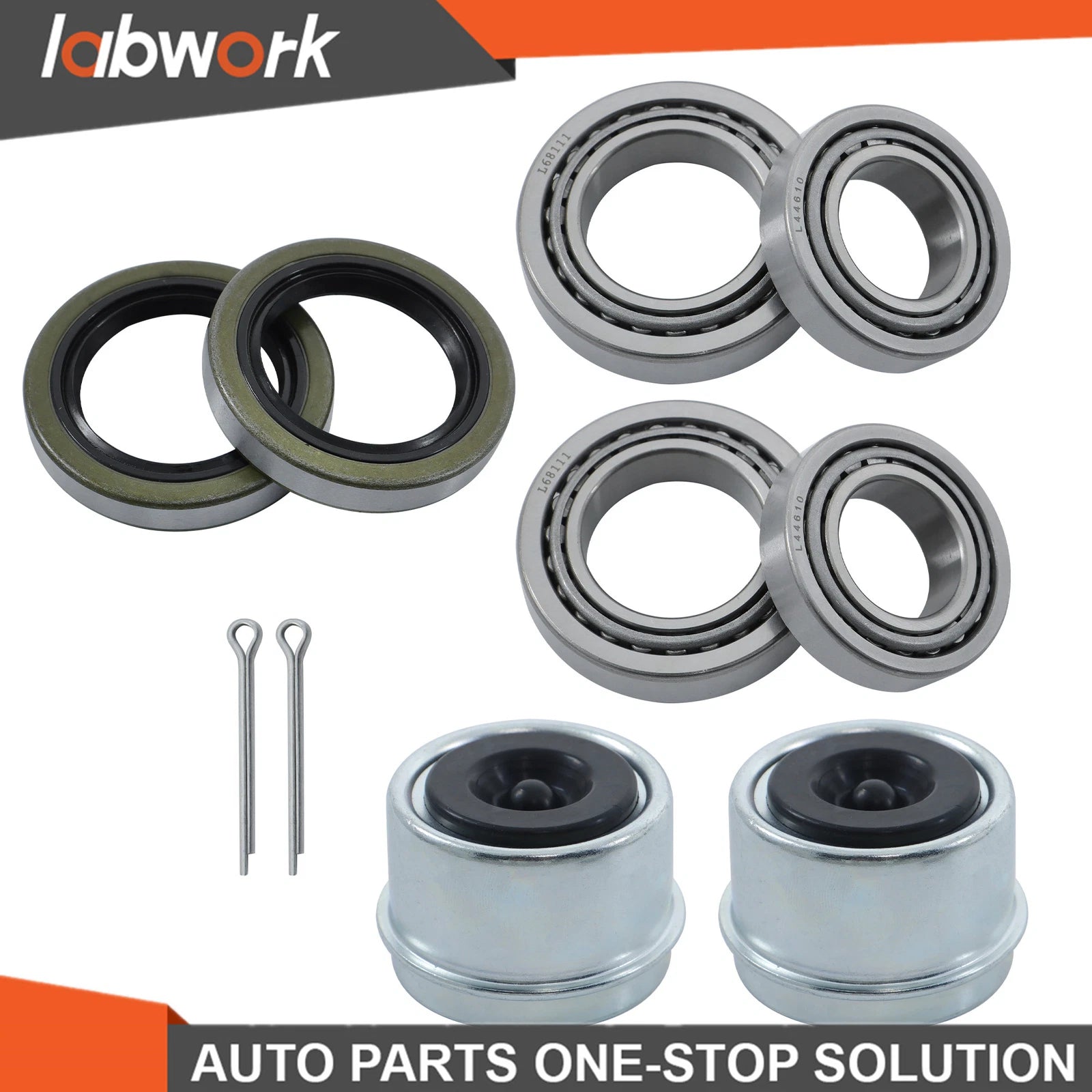 Set of 2 Trailer Bearing Kits for 3500 lbs Axle (1-3/8" to 1-1/16")