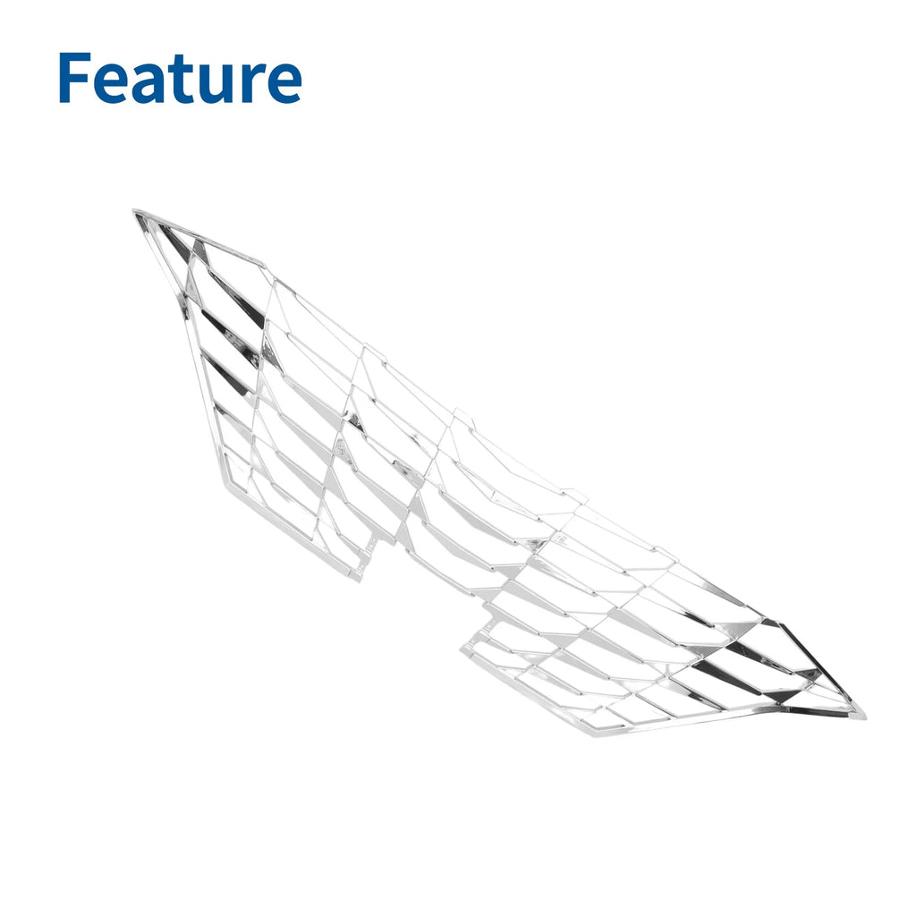 Front Upper Bumper Grille for Hyundai Elantra (2019–2020) Silver Tone ABS