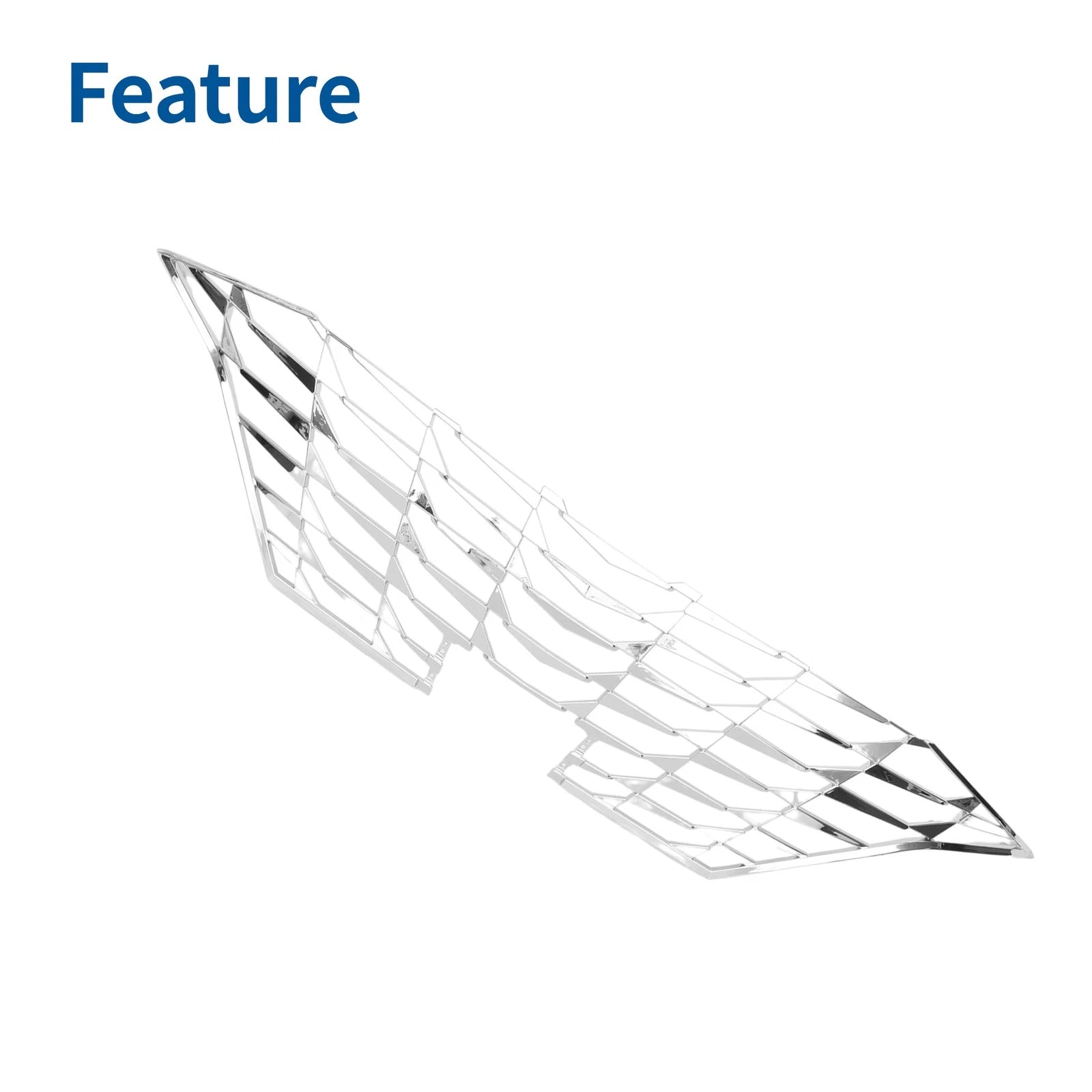 Front Upper Bumper Grille for Hyundai Elantra (2019–2020) Silver Tone ABS