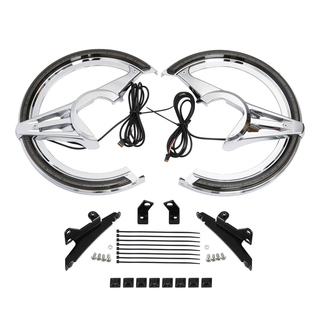 2X Brake Rotor Covers LED Light Smoke Lens for Honda Goldwing 1800 (2018–2025)