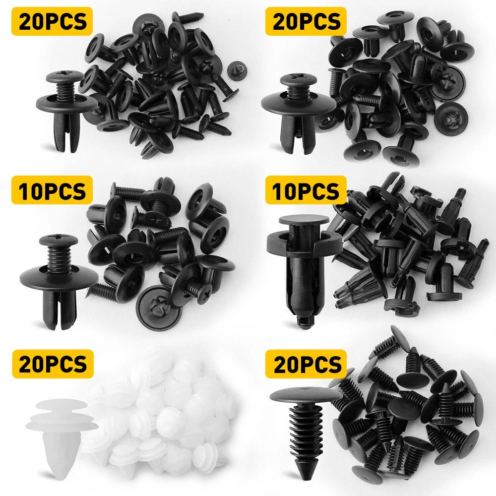 100Pc Fender Bumper Trim Retainer Fastener Clips for Various Makes Models