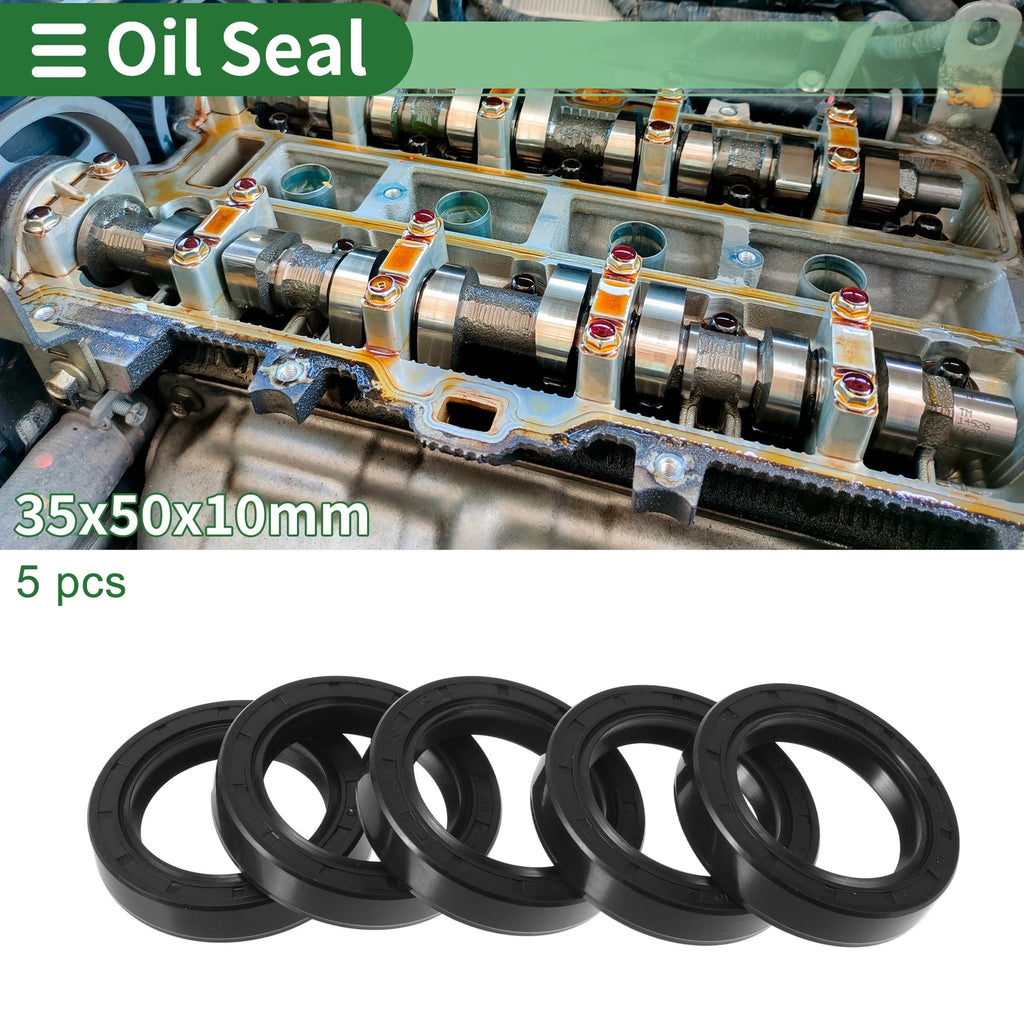 Set of 5 Oil Seal Rotary Shaft Seal NBR Rubber 35x50x10mm for Various Models