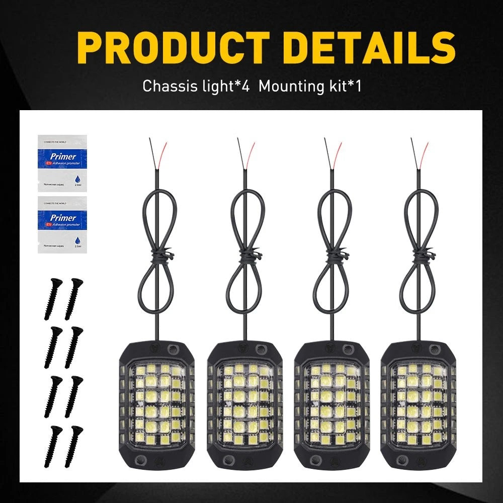 White LED Neon Light Underglow Lamp Kit for Chevy Blazer Camaro Express Tahoe