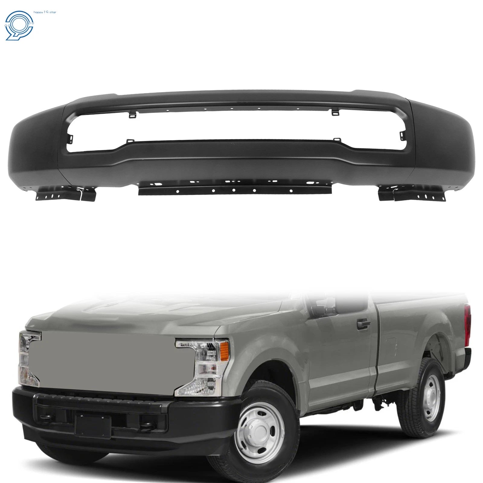 Front Bumper Face Bar Steel Black for Ford F-250 F-350 (2023–2025)