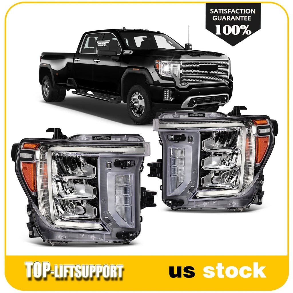 Pair Full LED Headlights for GMC Sierra 2500HD 3500HD (2020–2023)