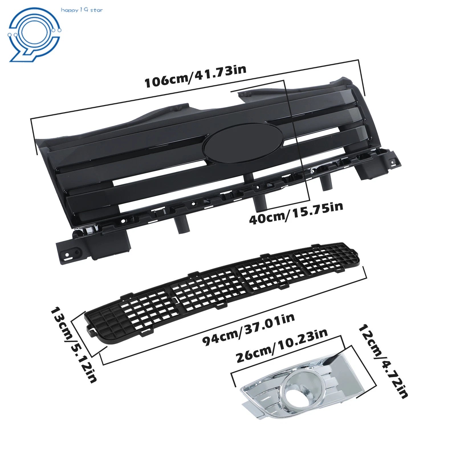 Bumper Grille Assembly with Fog Lamp Molding for Edge (2007–2010)