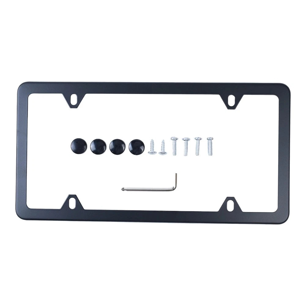 License Plate Frame Stainless Steel Black Slimline for BMW 82120010399