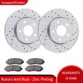 Front Slotted Rotors and Ceramic Pads Kit for Honda Odyssey (2005–2010)