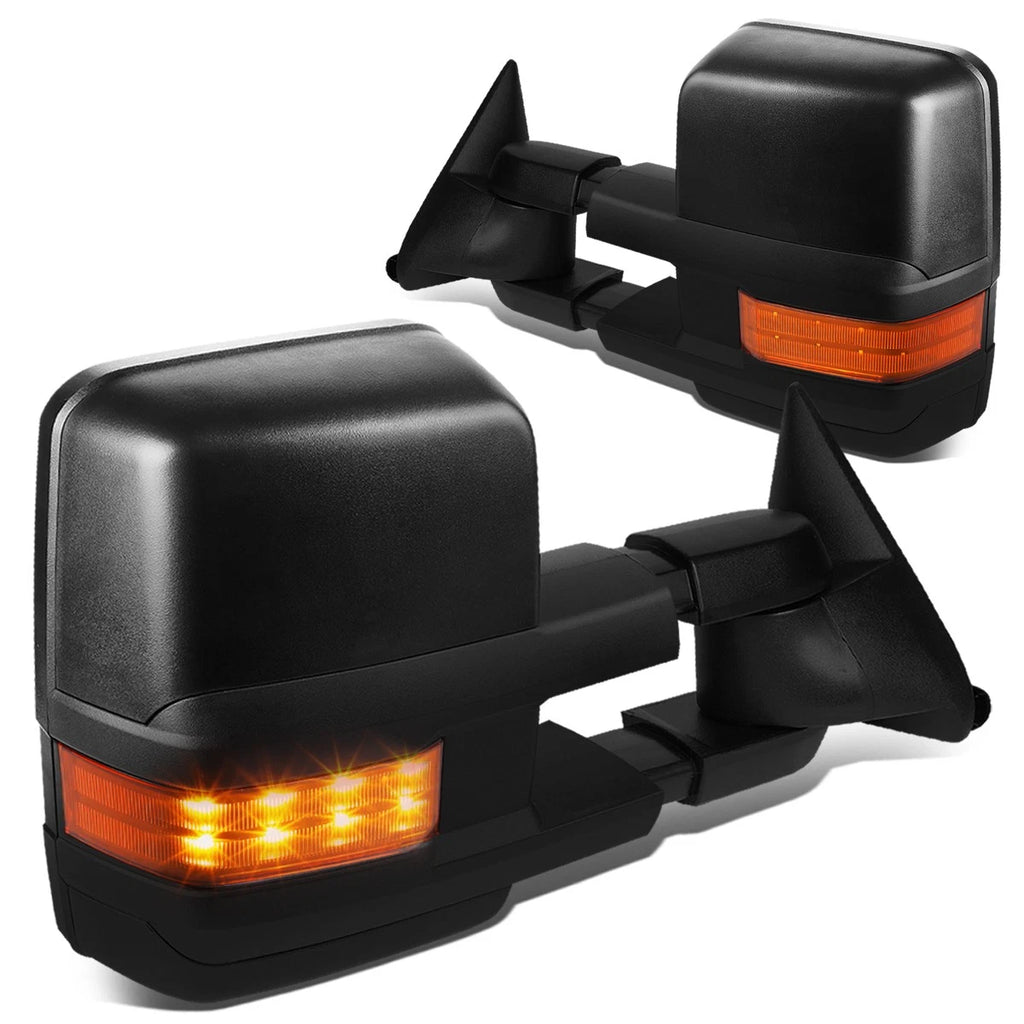 Pair Manual Amber LED Turn Signal Side Towing Mirrors for Chevy GMC C/K (1988–2002)