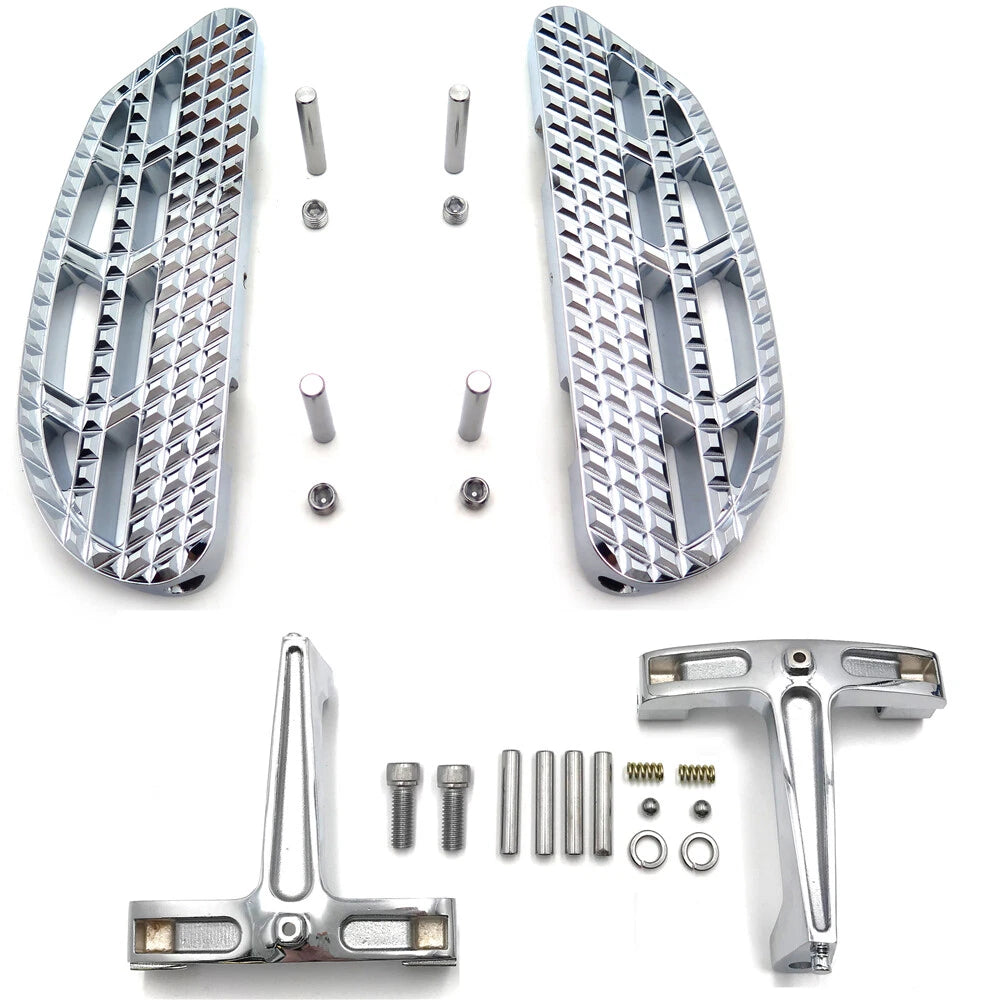 Chrome Leaf Dominator Passenger Footboard Knob for Harley Touring (1993–2008)