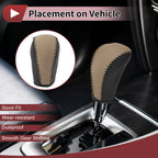 Gear Shift Knob Cover for Subaru Forester (2006–2012) Black Beige Faux Leather