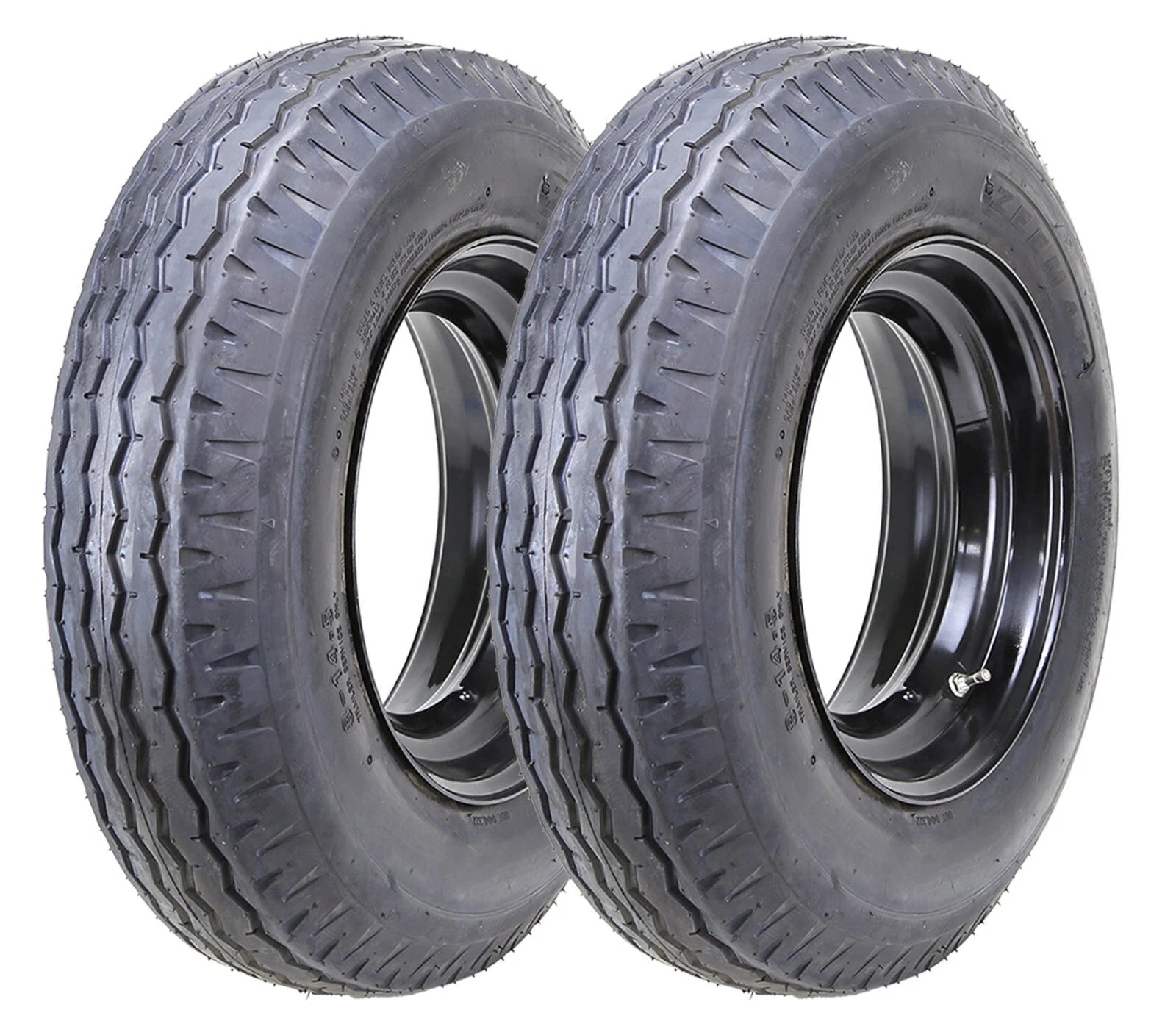 2 ZEEMAX Highway Trailer Tire Wheel Assembly 8-14.5 14-Ply 6x14.5 Rim (8-14.5)