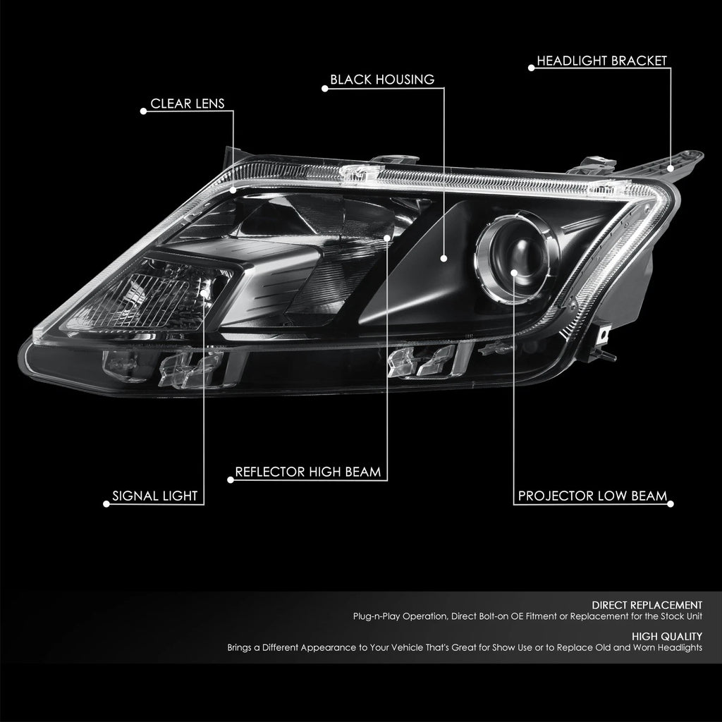 Left Driver Side Projector Headlight Lamp for Ford Fusion (2010–2012)