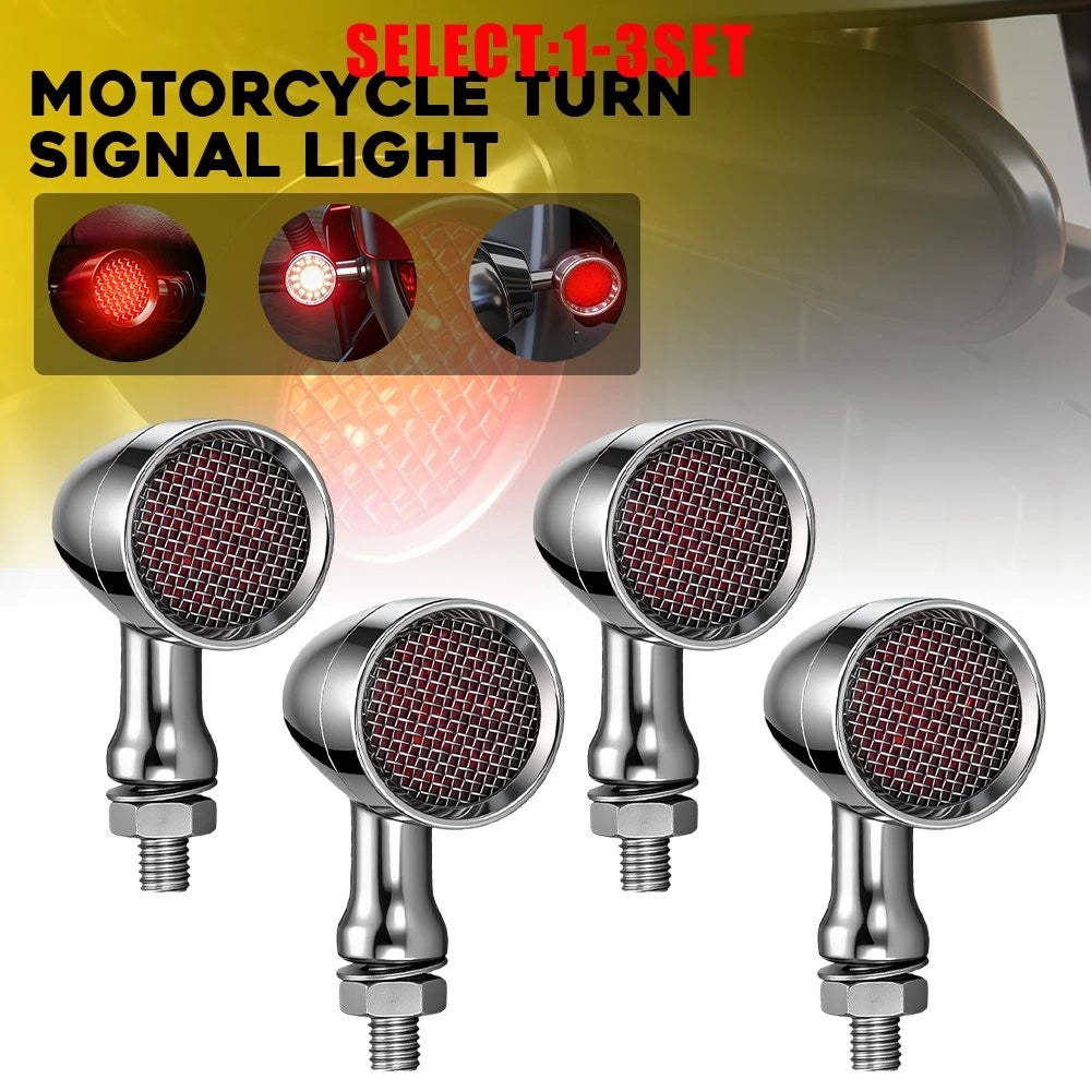 Red LED Turn Signal Blinker Lights for Harley Dyna Sportster (2004–2012)