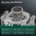 Alternator for Audi TT Quattro L4 2.0L 2011–2014 115547 6-Groove Clutch Pulley