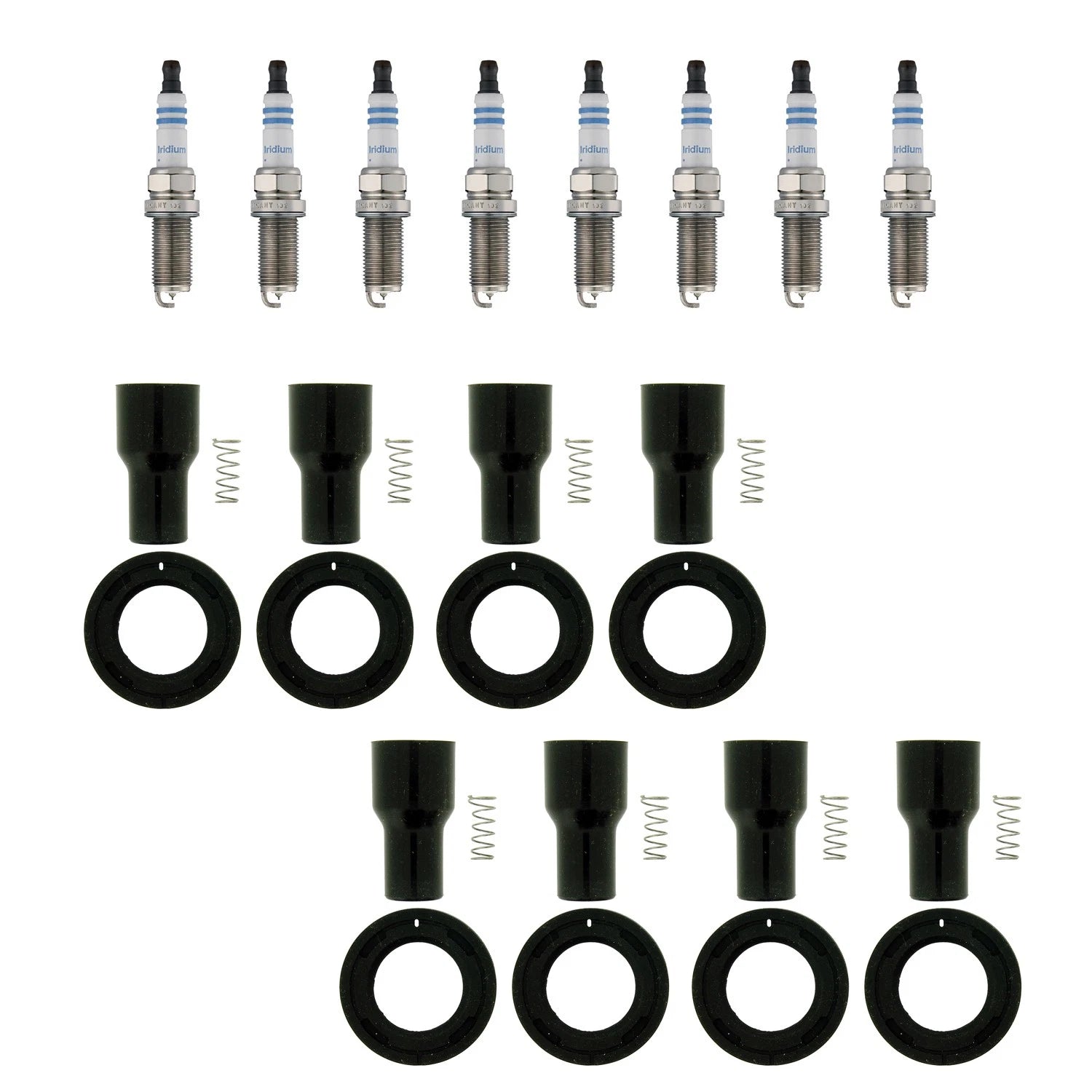 Set of 8 Double Iridium Spark Plugs & NGK Coil Boots for Sequoia Tundra (2007–2021)