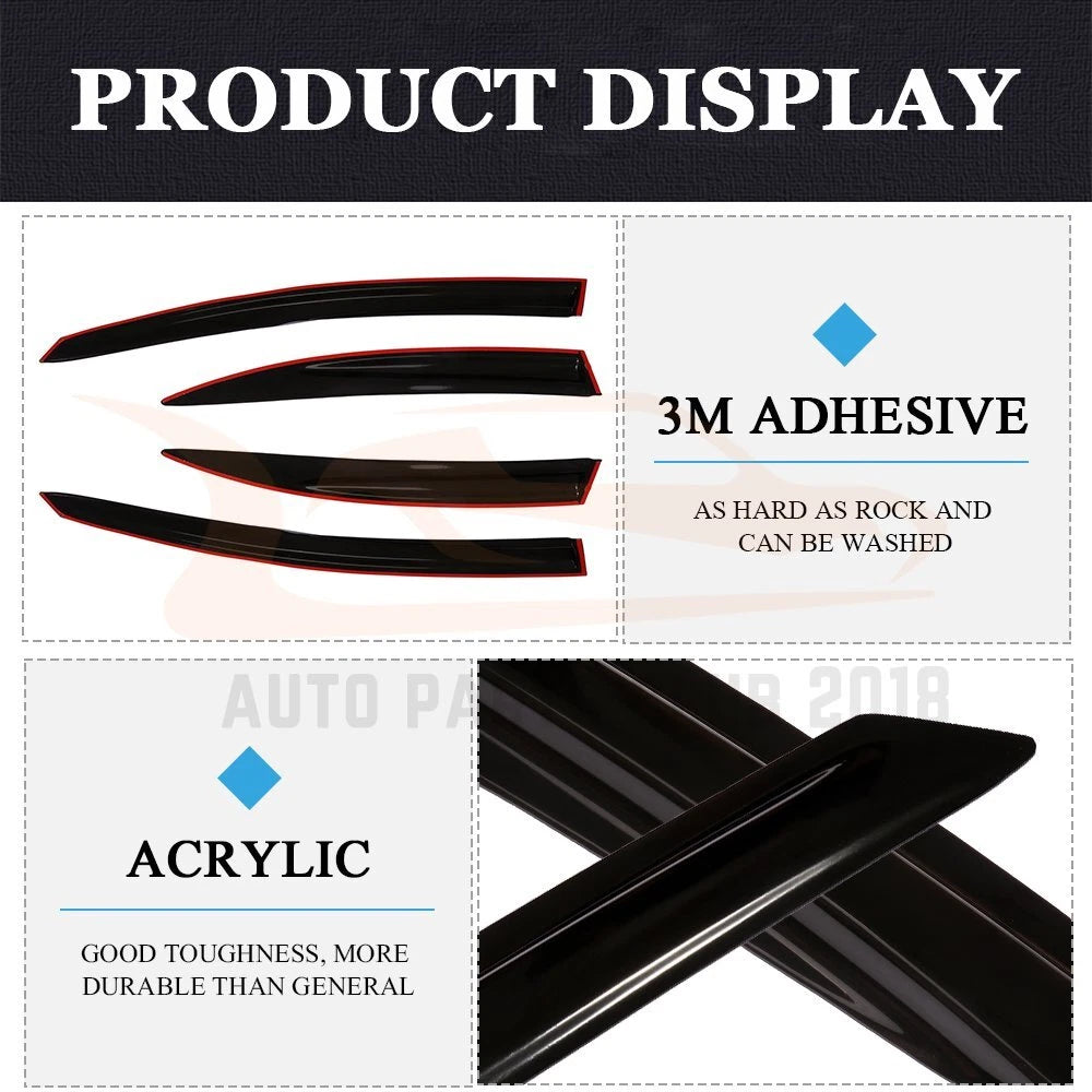 Set of 4 Tinted Window Visors for Honda Civic Sedan (2006–2011)