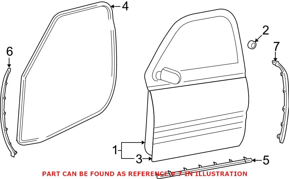 Genuine OEM Door Seal for Dodge Ram 1500 2500 3500 (2002–2023) 55372711AD