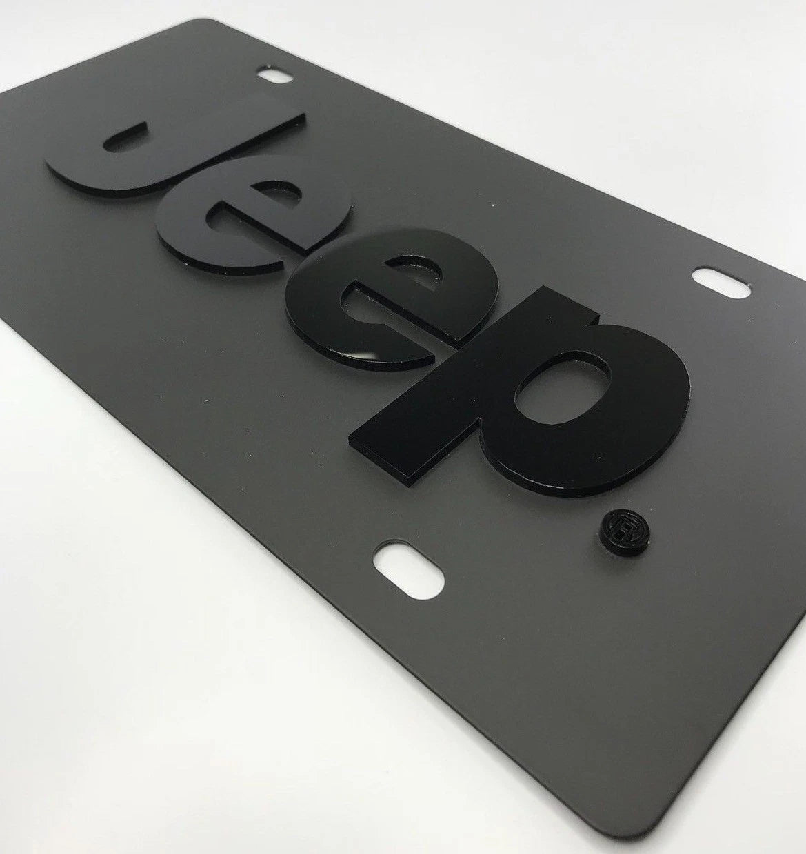 Vanity License Plate with Black Tactical Emblem for Jeep (2007–2024)
