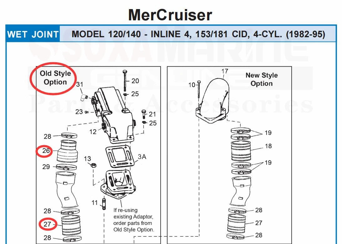 Exhaust Bellow for MerCruiser 120 140 (70981A3, 32-90949T)