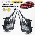 Set of 2 Halogen Headlights for Cadillac ATS (2013–2018) Chrome Housing