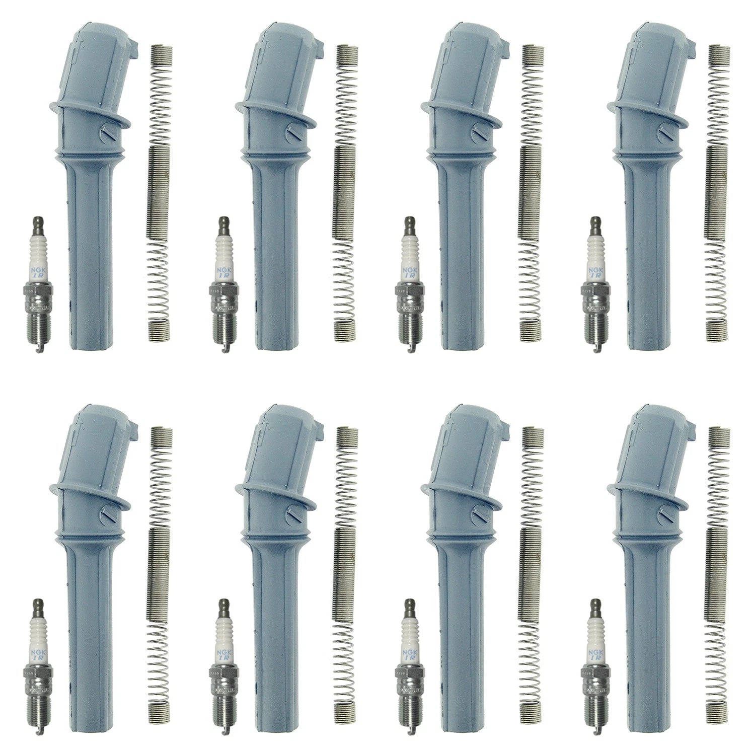Set of 8 NGK Laser Iridium Spark Plugs & Coil Boots for Mustang F-150 (2015–2023)