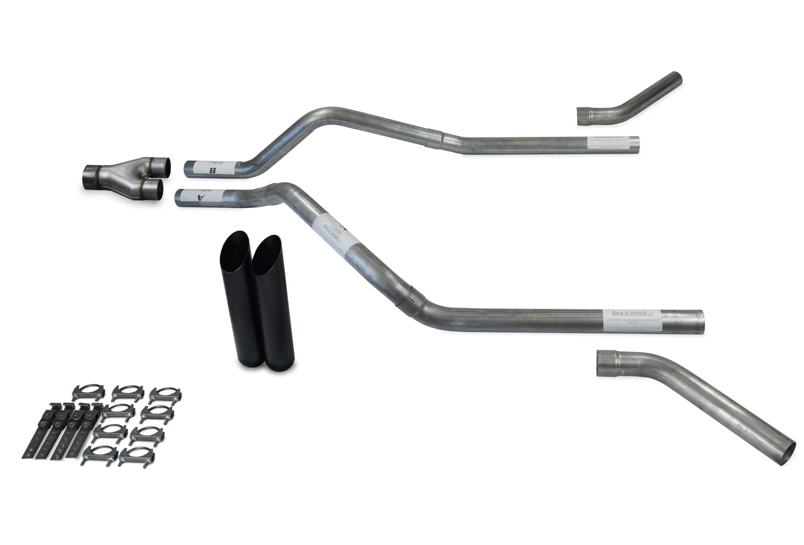 Dual Exhaust Kit for GMC Jimmy (1992–1994) - 2.5" Y Pipe, Black Tips